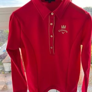 Callaway long sleeves fleece polo shirt